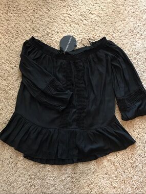Off-Shoulder Black Women's Top